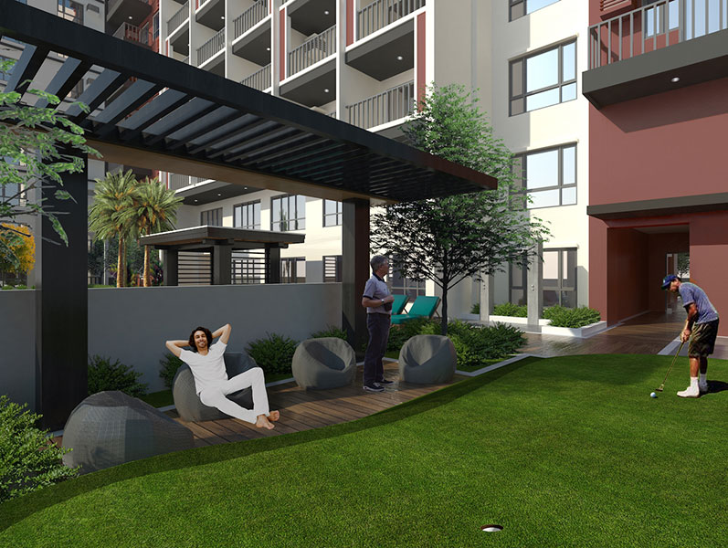 Golf lovers who are residents of the condominium development will enjoy convenient access to their favorite sport through a putting green right inside the development.